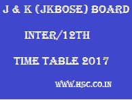 JKBOSE 12th Date sheet 2017