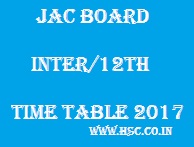 JAC 12th/Inter/HSC Board Date Sheet 2017