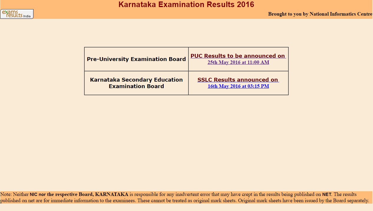 karnataka exam 12th result 2016