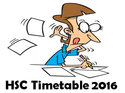 12th std July 2016 time table