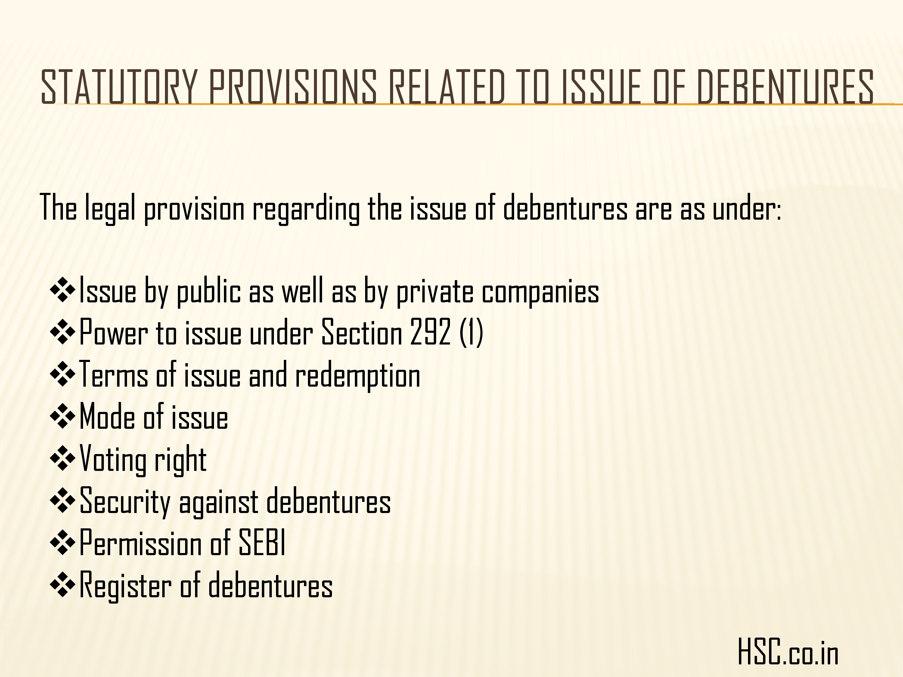 issued of debenture 