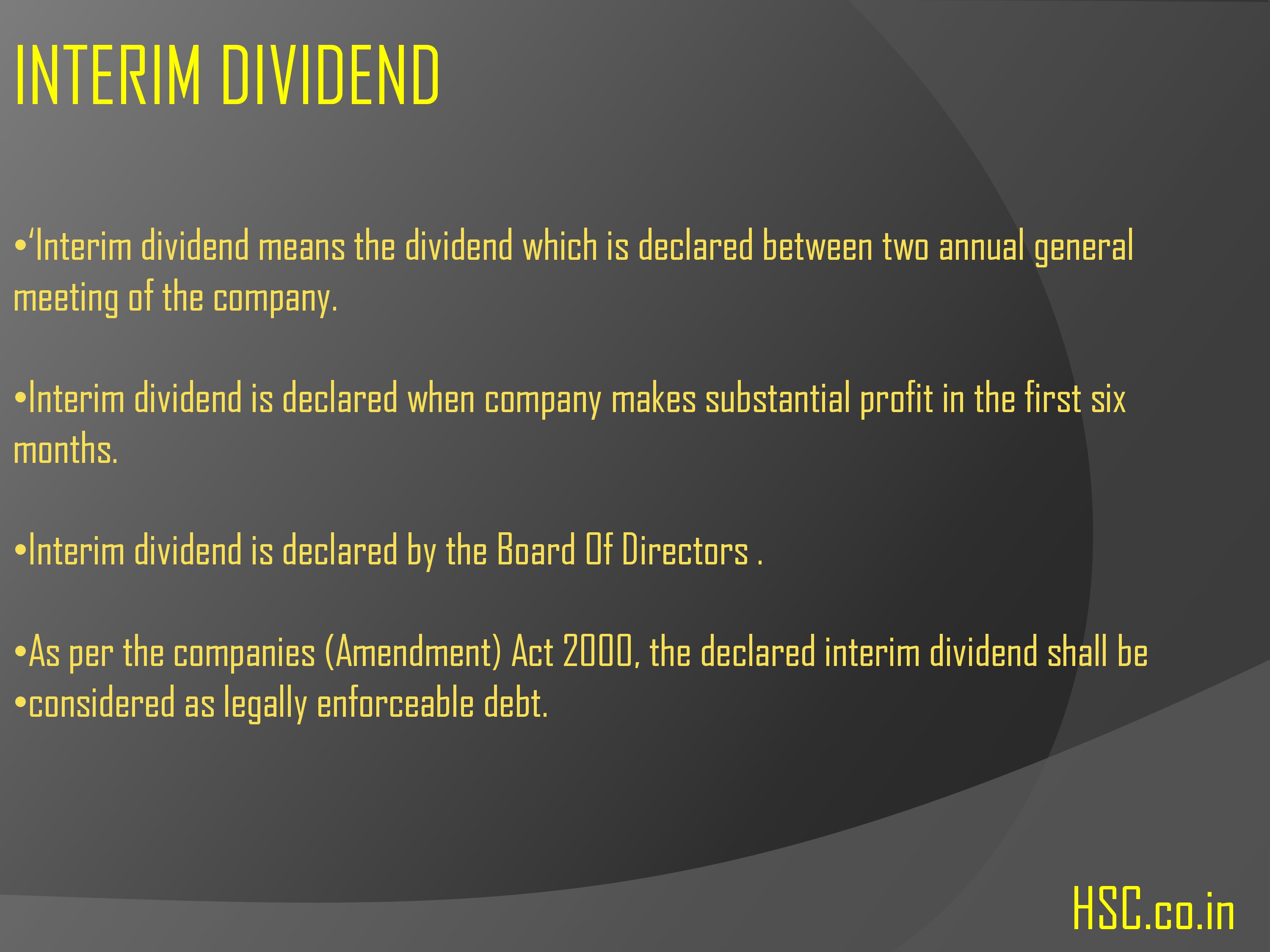 interim dividend 