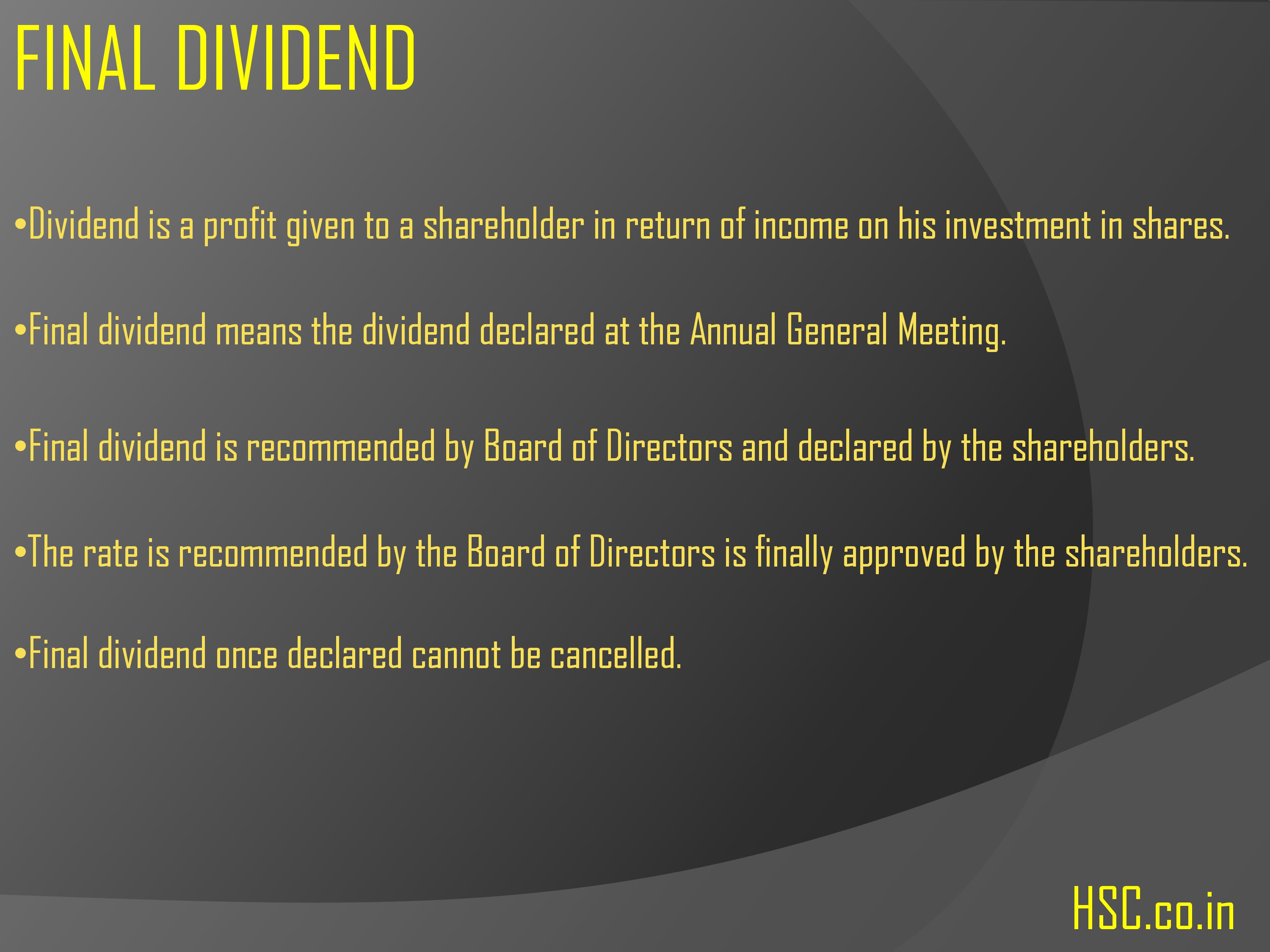 final dividend 